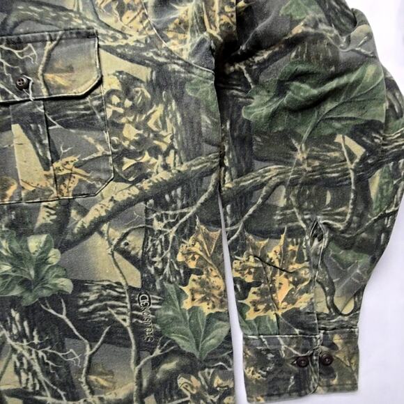 Cabela's Camouflage Button Up Mens L Tall Seclusion 3D Camo Long Sleeve Shirt - Picture 7 of 13